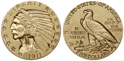 5 DOLARÓW INDIAN HEAD