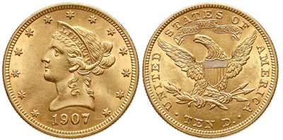 10 DOLARÓW LIBERTY HEAD
